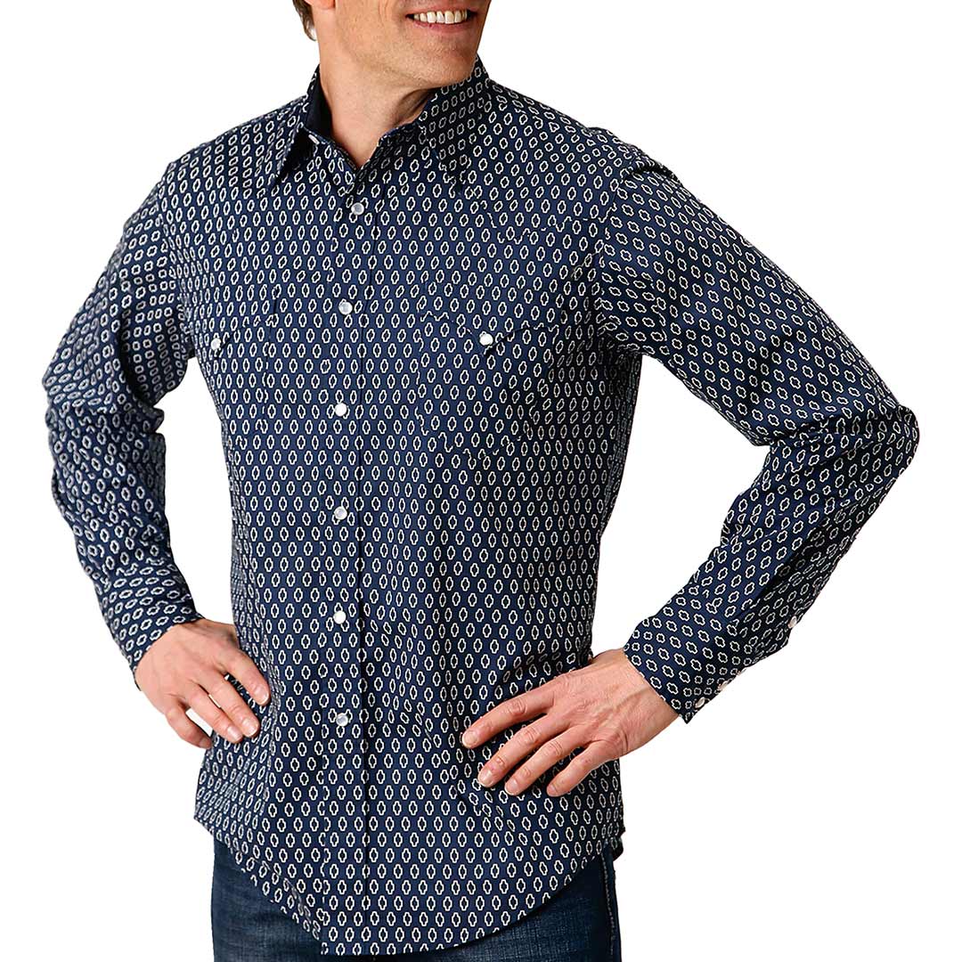 Roper Men's Geometric Print Snap Shirt