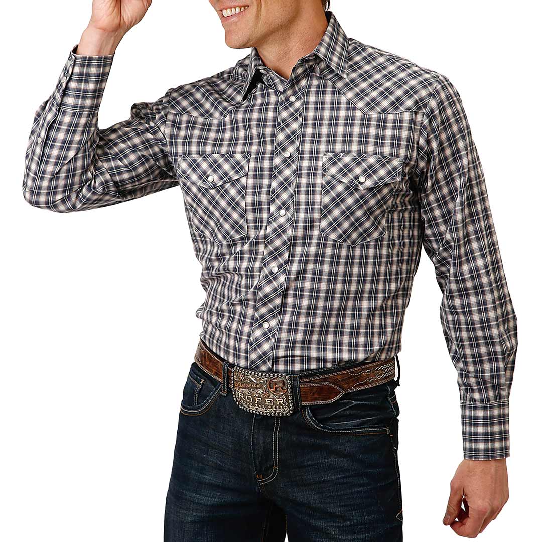 Roper Men's Small Scale Plaid Snap Shirt
