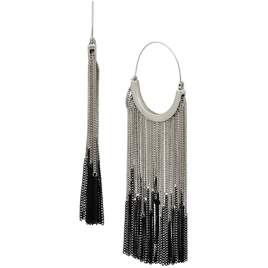 Lainey Wilson Hoop With Chain Fringe Earrings