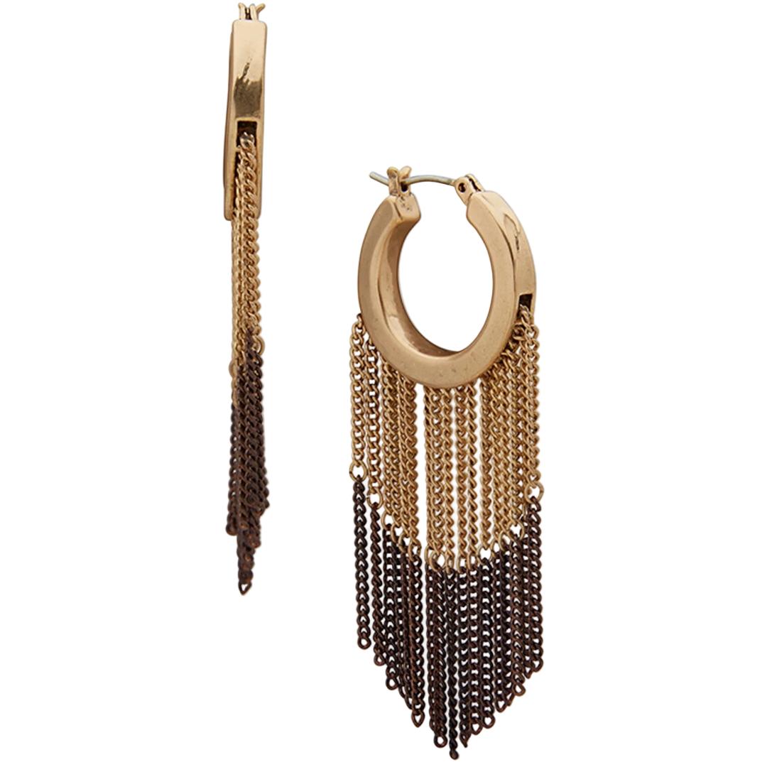 Lainey Wilson Hoop With Chain Fringe Earrings