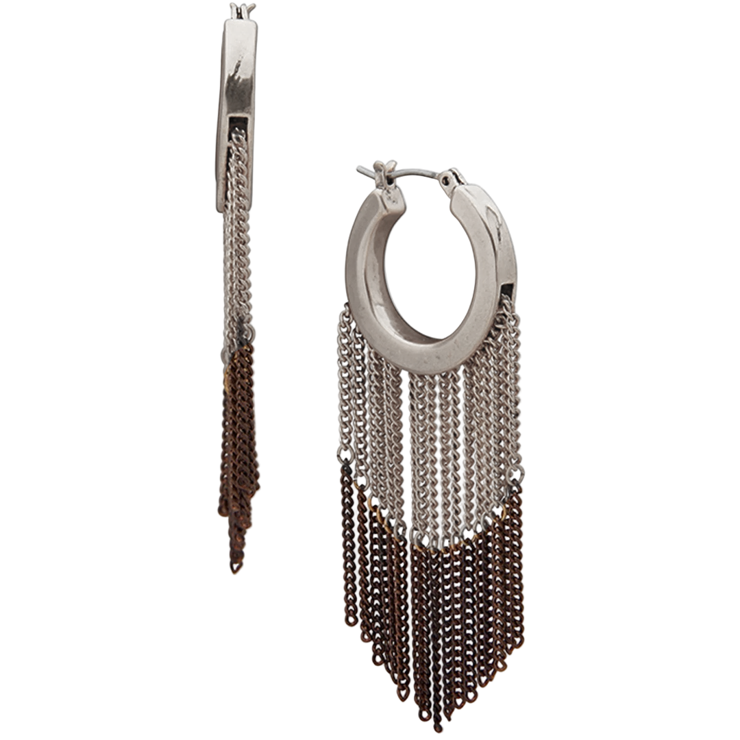 Lainey Wilson Hoop With Chain Fringe Earrings