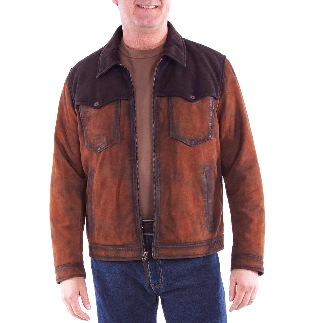 Scully Men's Contrast Yoke Suede Jacket