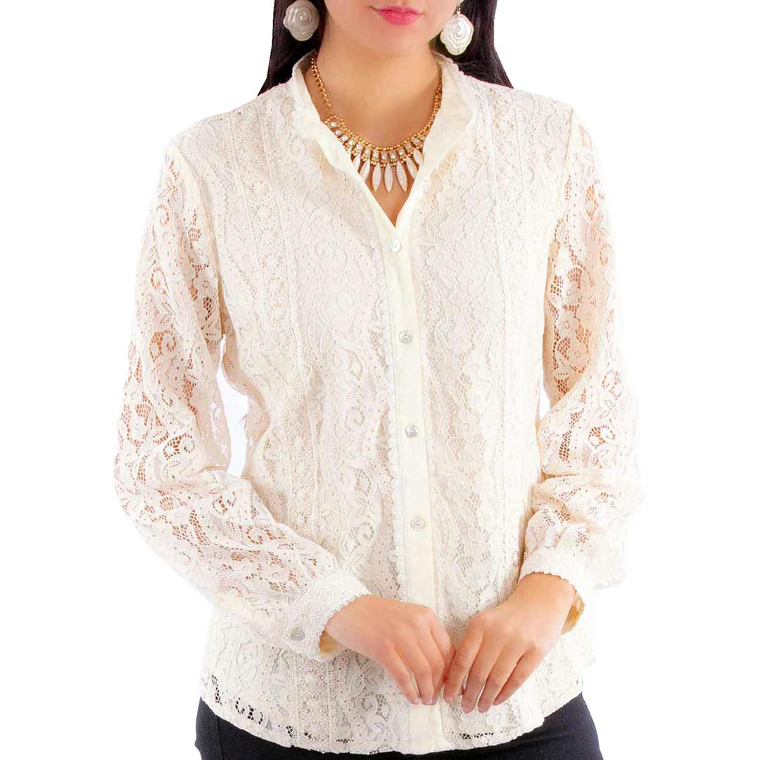 Scully Women's Lace Overlay Snap Shirt