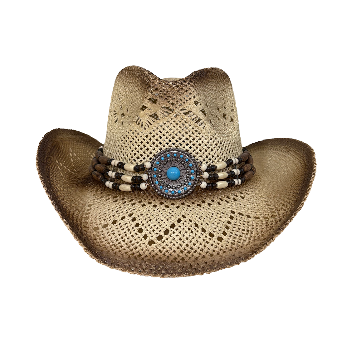 Milani Unisex Straw Concho Cowboy Hat