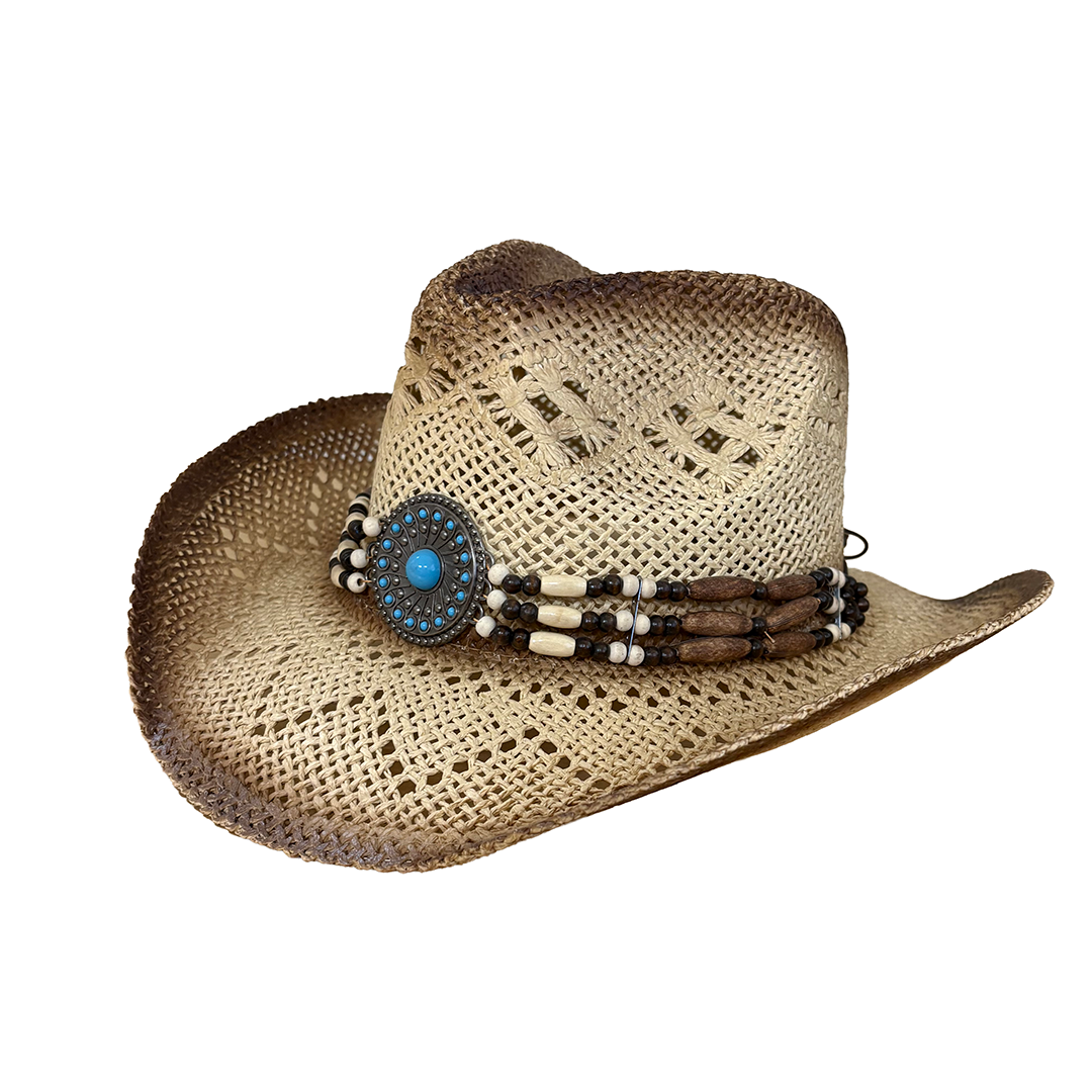 Milani Unisex Straw Concho Cowboy Hat