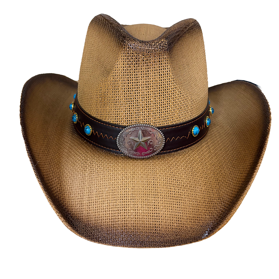 Milani Unisex Straw Concho Cowboy Hat