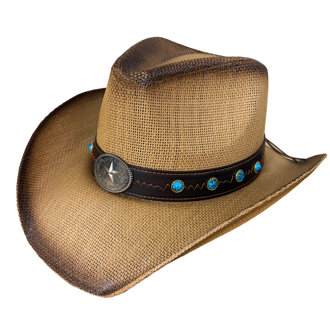 Milani Unisex Straw Concho Cowboy Hat
