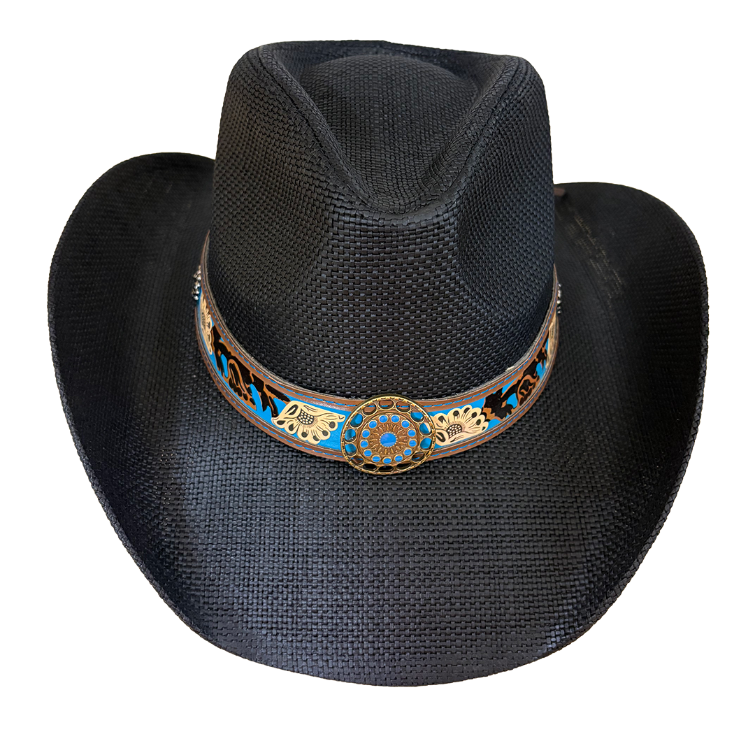Milani Unisex Straw Concho Cowboy Hat
