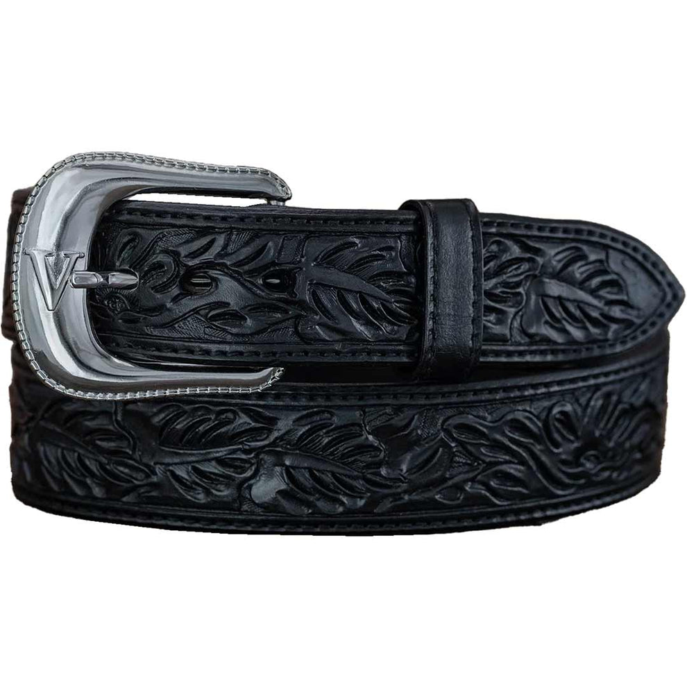 Vogt Silversmiths Men's Floral Tooled Belt