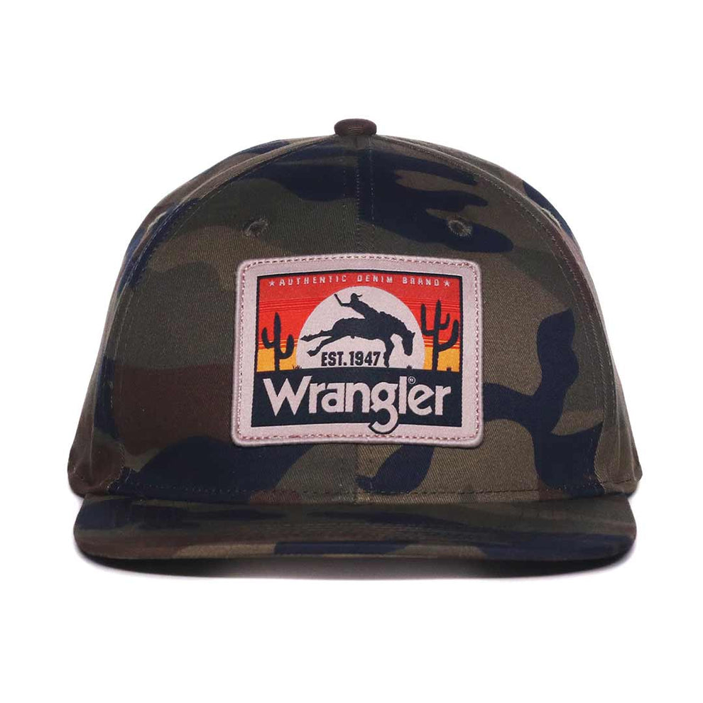 Wrangler Men's Desert Cowboy Patch Snap Back Cap