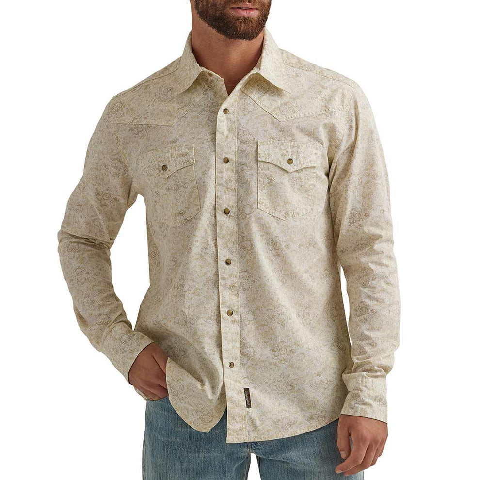 Wrangler Men's Retro Premium Mandala Print Snap Shirt