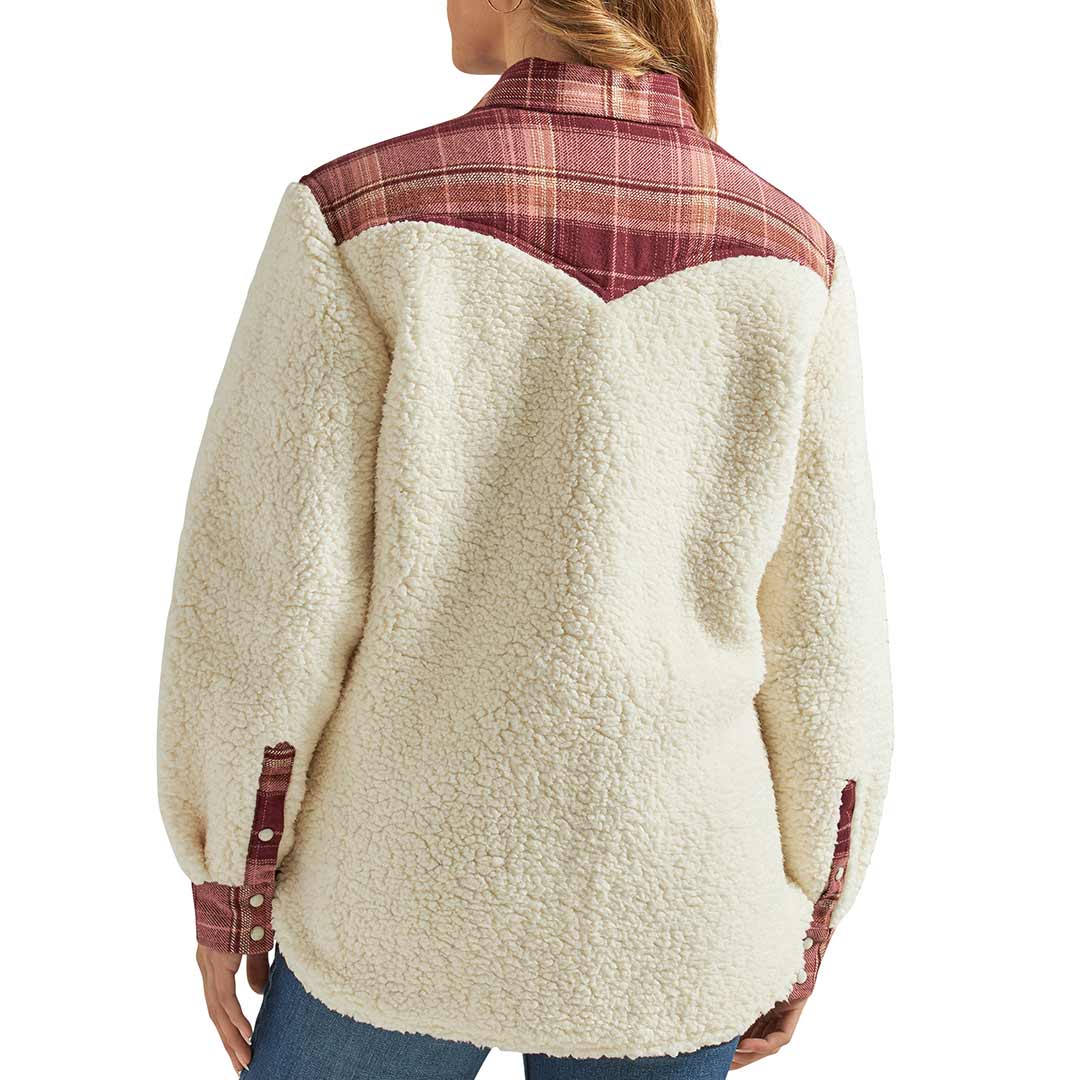 Wrangler Women's Retro Boyfriend Sherpa Shirt Jacket