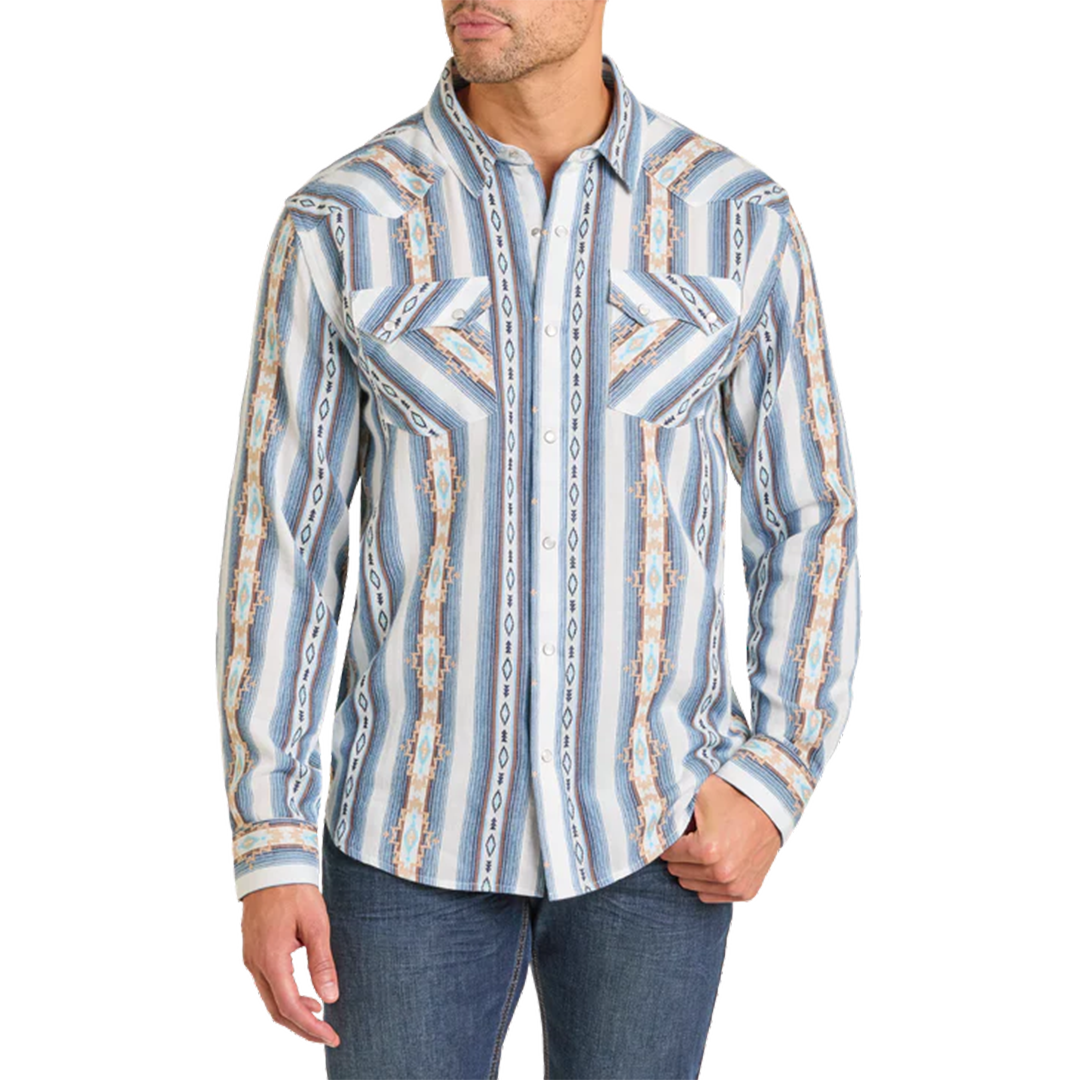 Panhandle Slim Men's Aztec Stripe Long Sleeve Snap Shirt