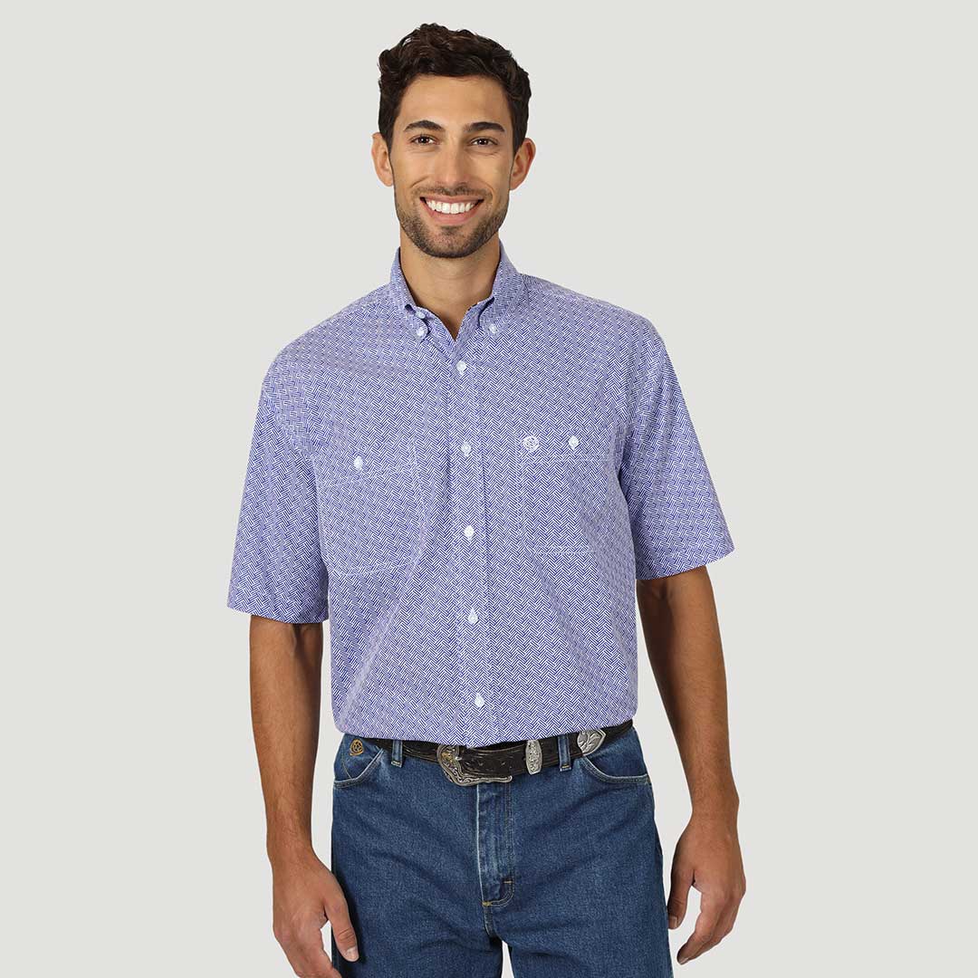 Wrangler Men's George Straight Print Short Sleeve Shirt
