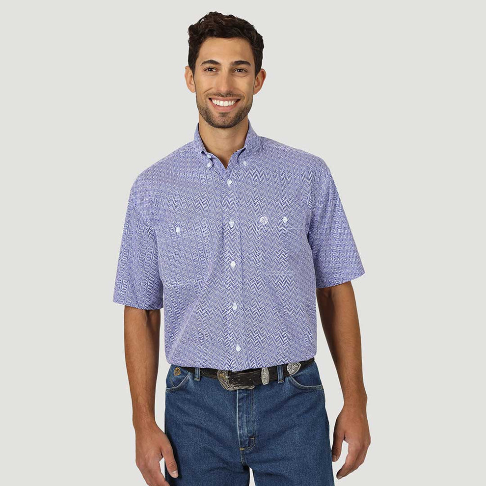Wrangler Men's George Straight Print Short Sleeve Shirt