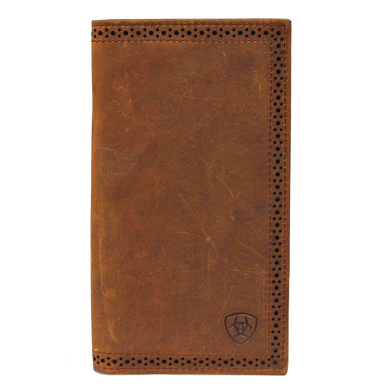 Ariat Men's Perforated Edge Distressed Rodeo Wallet