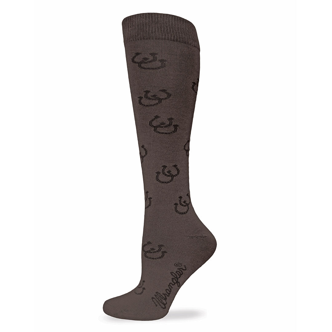 Wrangler Horseshoe Rayon Knee High Womens Sock