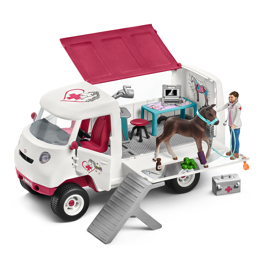 Schleich Mobil Vet Clinic with Hanoverian Foal Toy Set