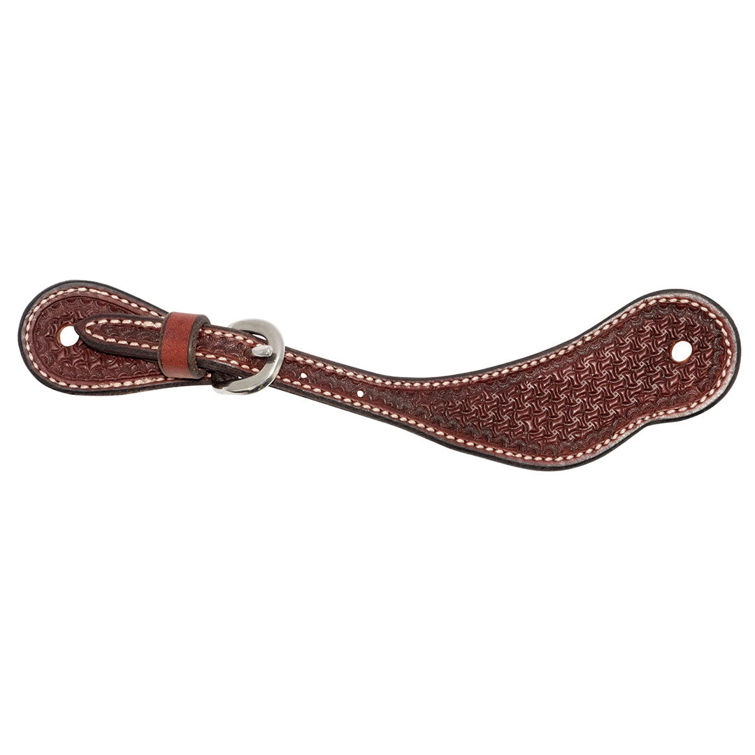 Wildfire Saddlery Women/Youth Rosewood Leather Spider Stamp Spur Straps
