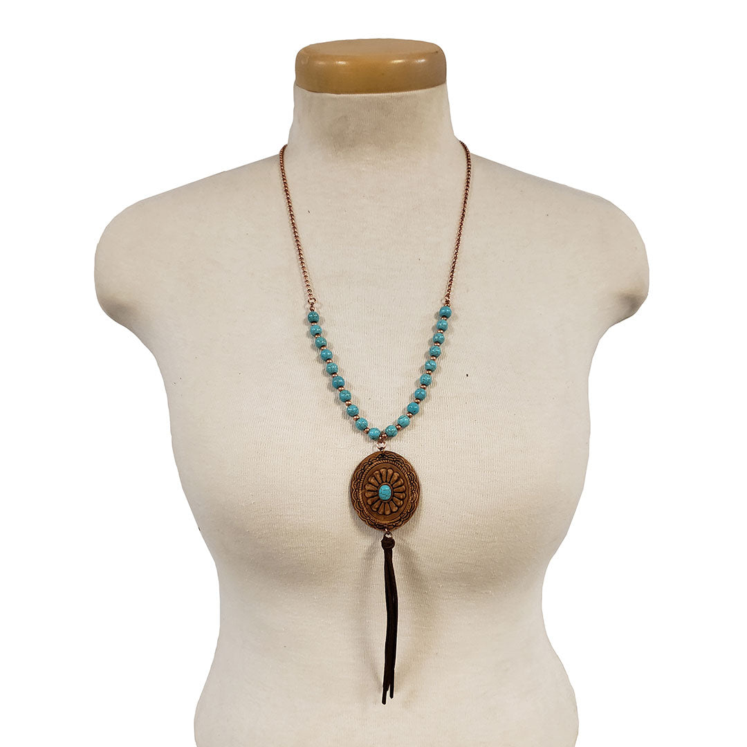 Cindy Smith Leather Concho & Turquoise Jewelry Set