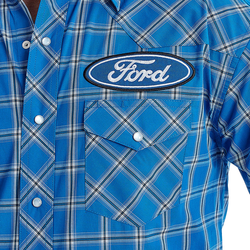 Wrangler Men's Ford Logo Plaid Shirt