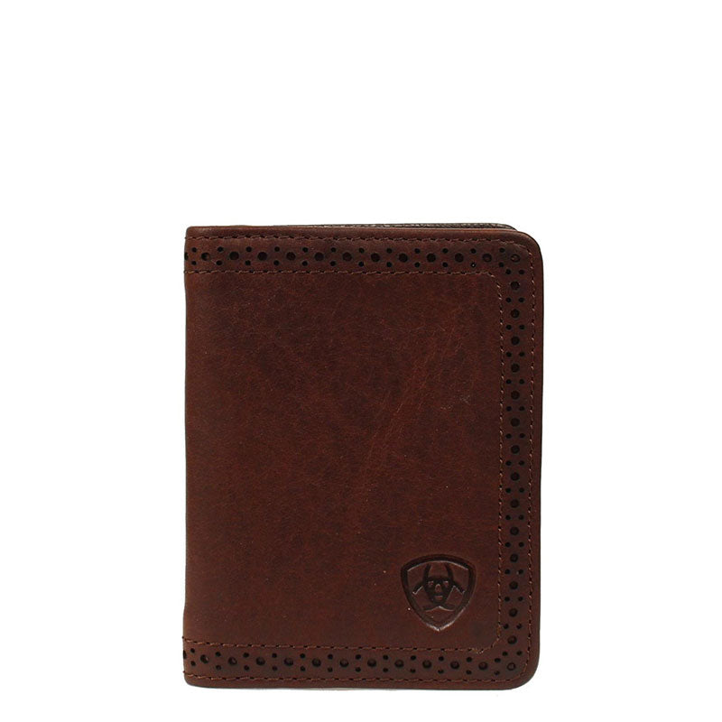 Ariat Men's Perforated Edge Bi-Fold Wallet