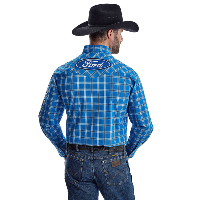 Wrangler Men's Ford Logo Plaid Shirt