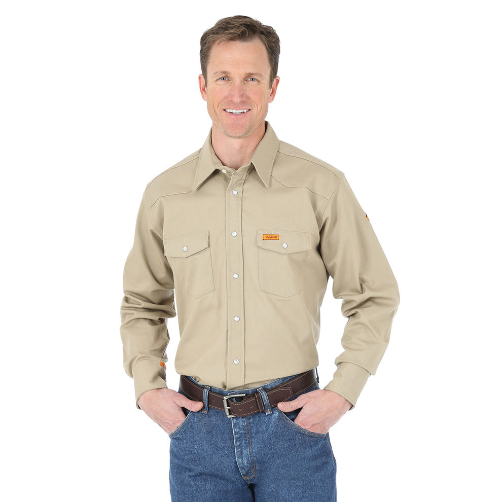 Wrangler Men's Flame Resistant Solid Work Shirt