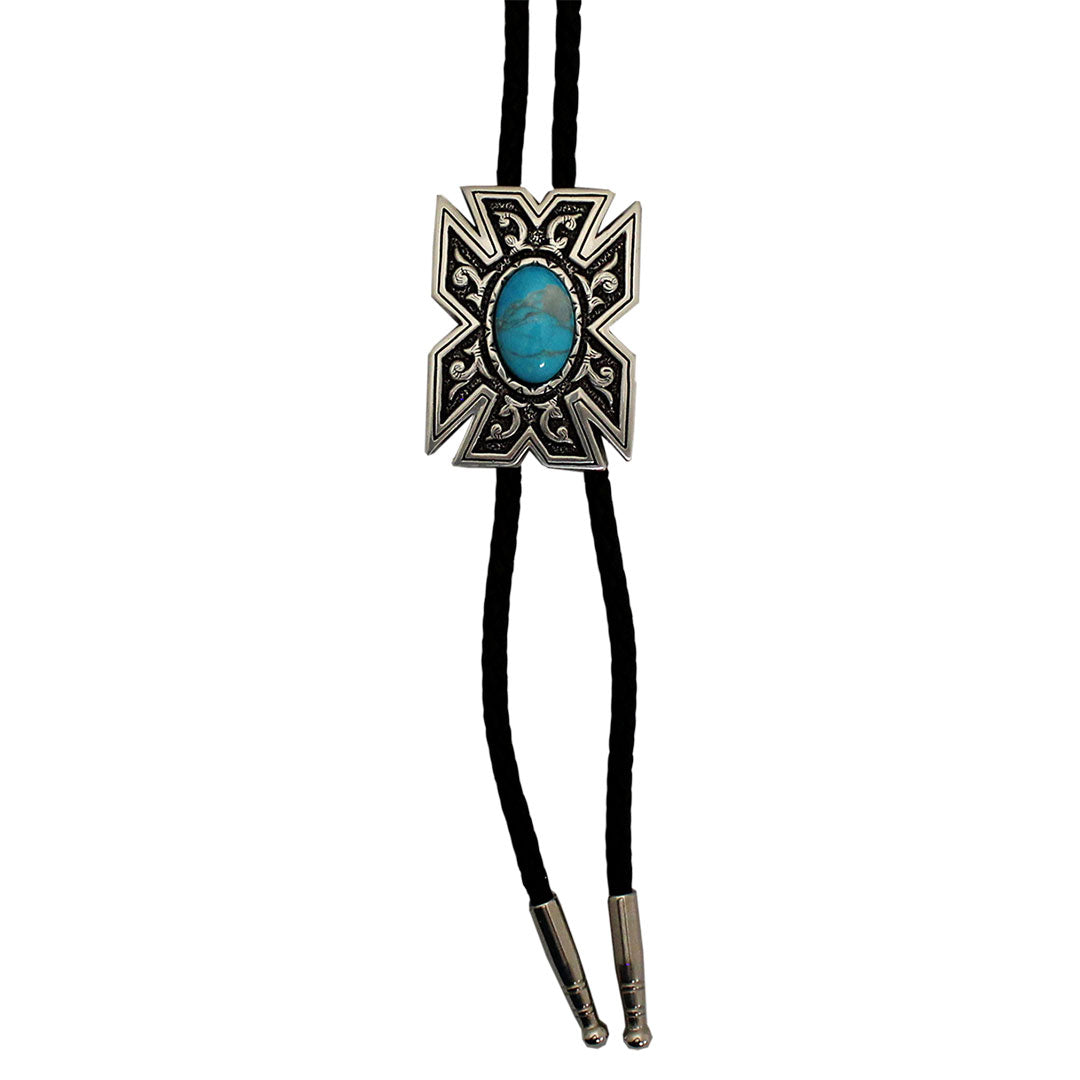 AndWest Men's Varied Edge Stone Bolo Tie