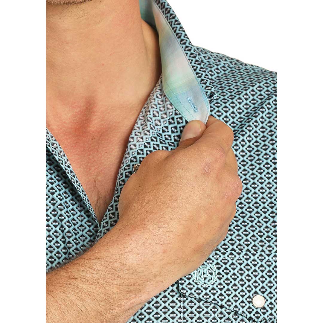 Panhandle Men's Poplin Print Short Sleeve Shirt