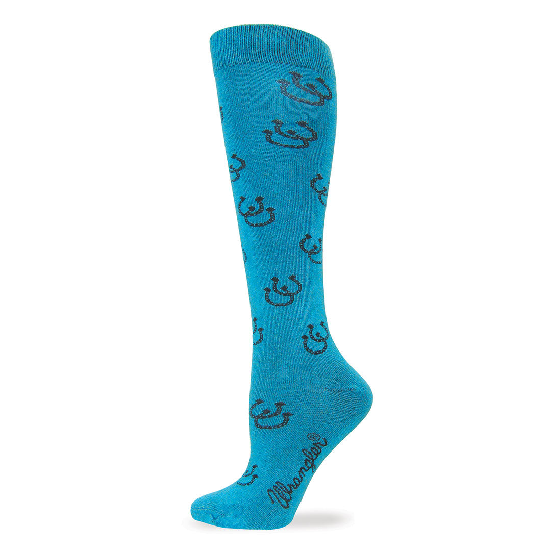 Wrangler Horseshoe Rayon Knee High Womens Sock