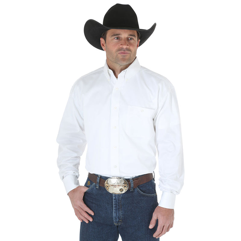 Wrangler Men's George Strait Solid Twill Shirt