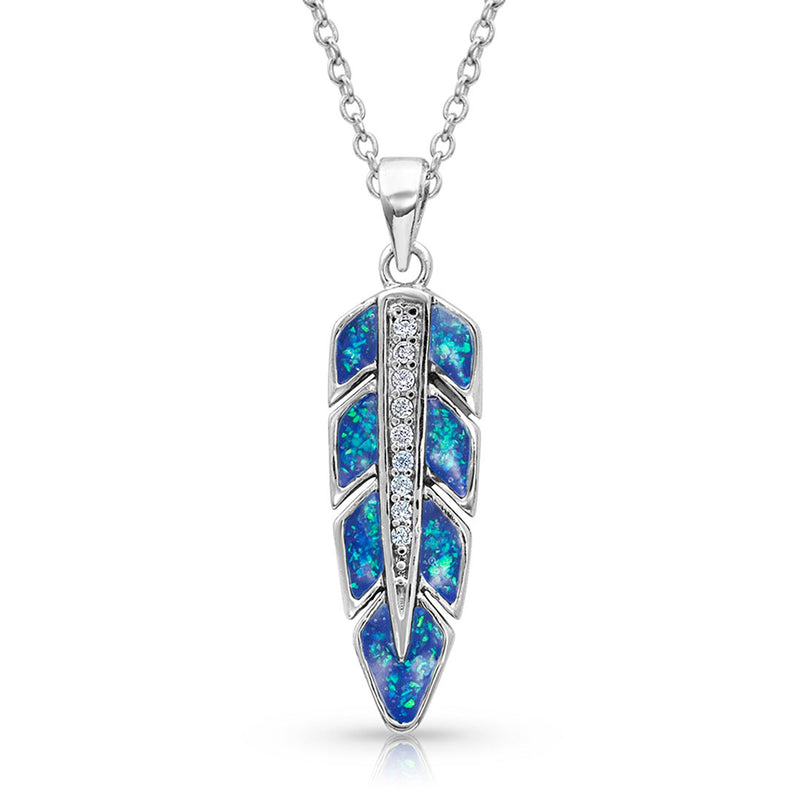 Montana Silversmiths Women's Hawk Feather Opal Necklace