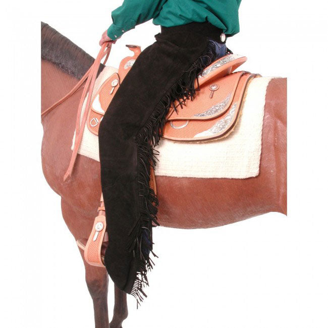 Tough-1 Black Suede Equitation Chaps