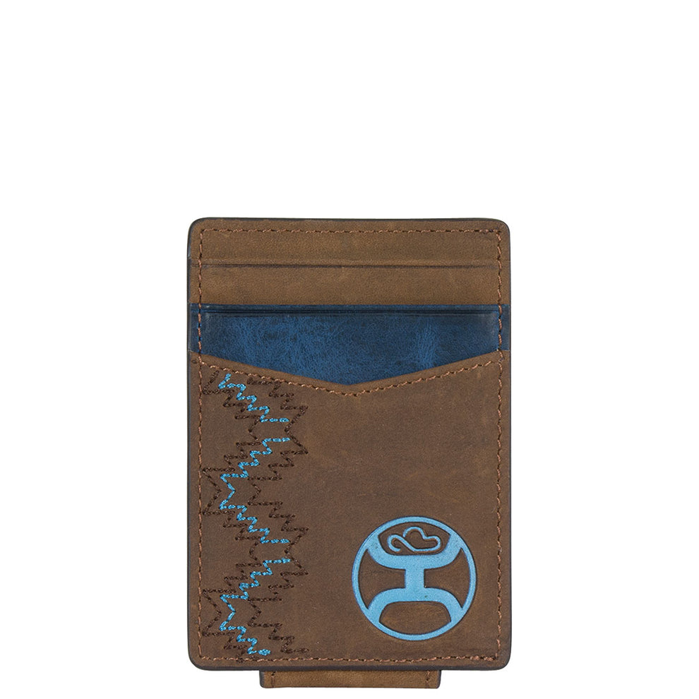 Hooey Men's Zig-Zag Stitch Cardholder Wallet
