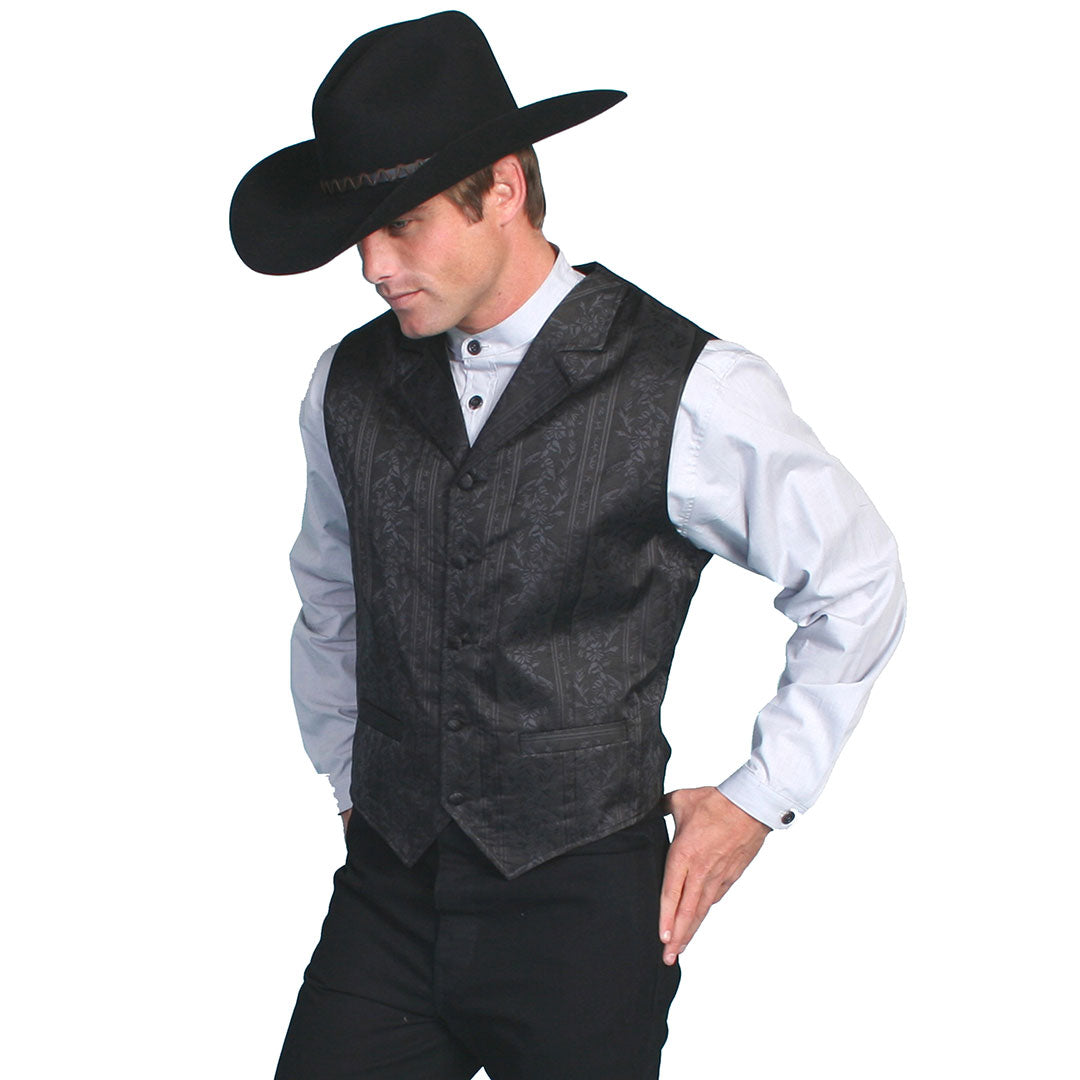 Scully RangeWear Men's Western Floral Satin Vest
