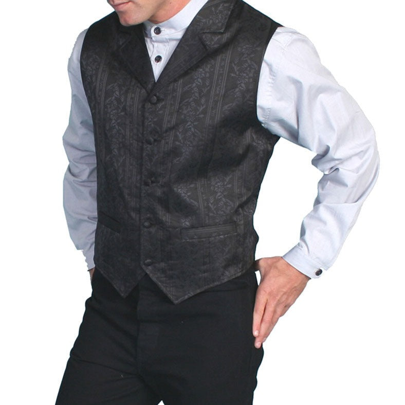 western dress vest Scully RangeWear Men's Western Floral Satin Vest