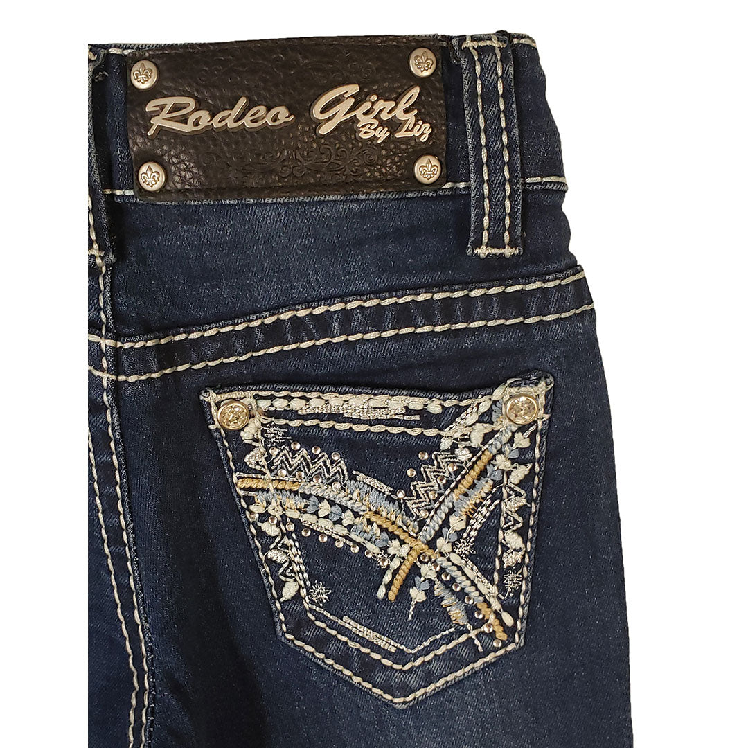 Rodeo Girl Embroidered & Rhinestone Girl's Jeans