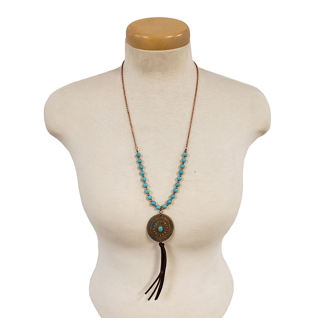 Cindy Smith Leather Concho & Turquoise Jewelry Set