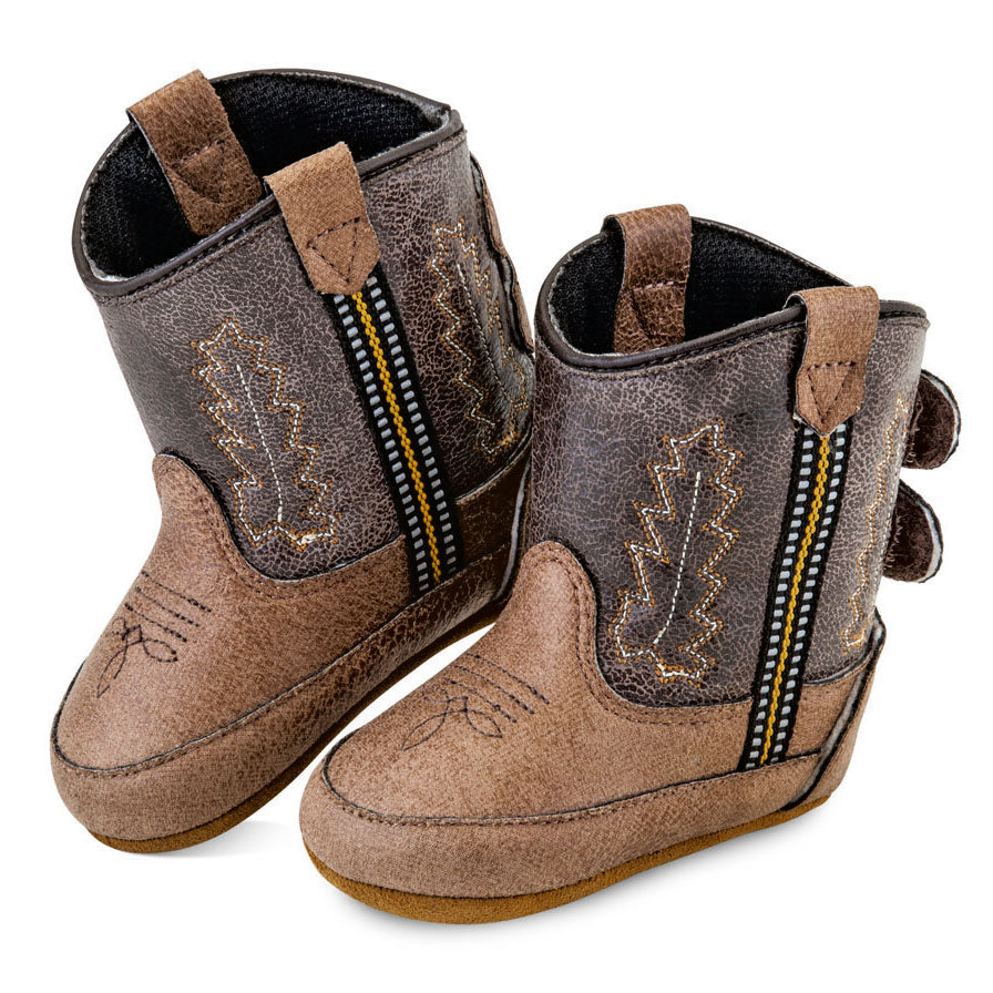 Old West Poppets Vintage Tan & Brown Baby Boots
