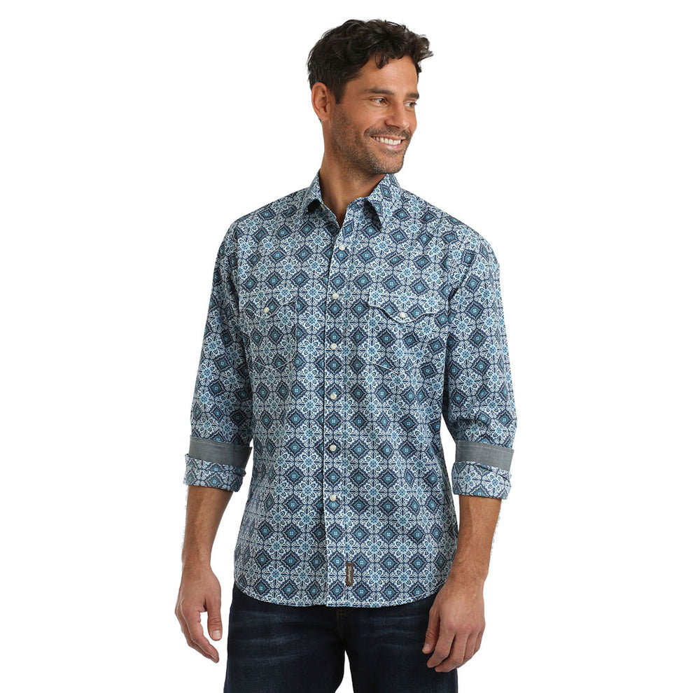 Wrangler Men's Retro Premium Geometric Print Shirt