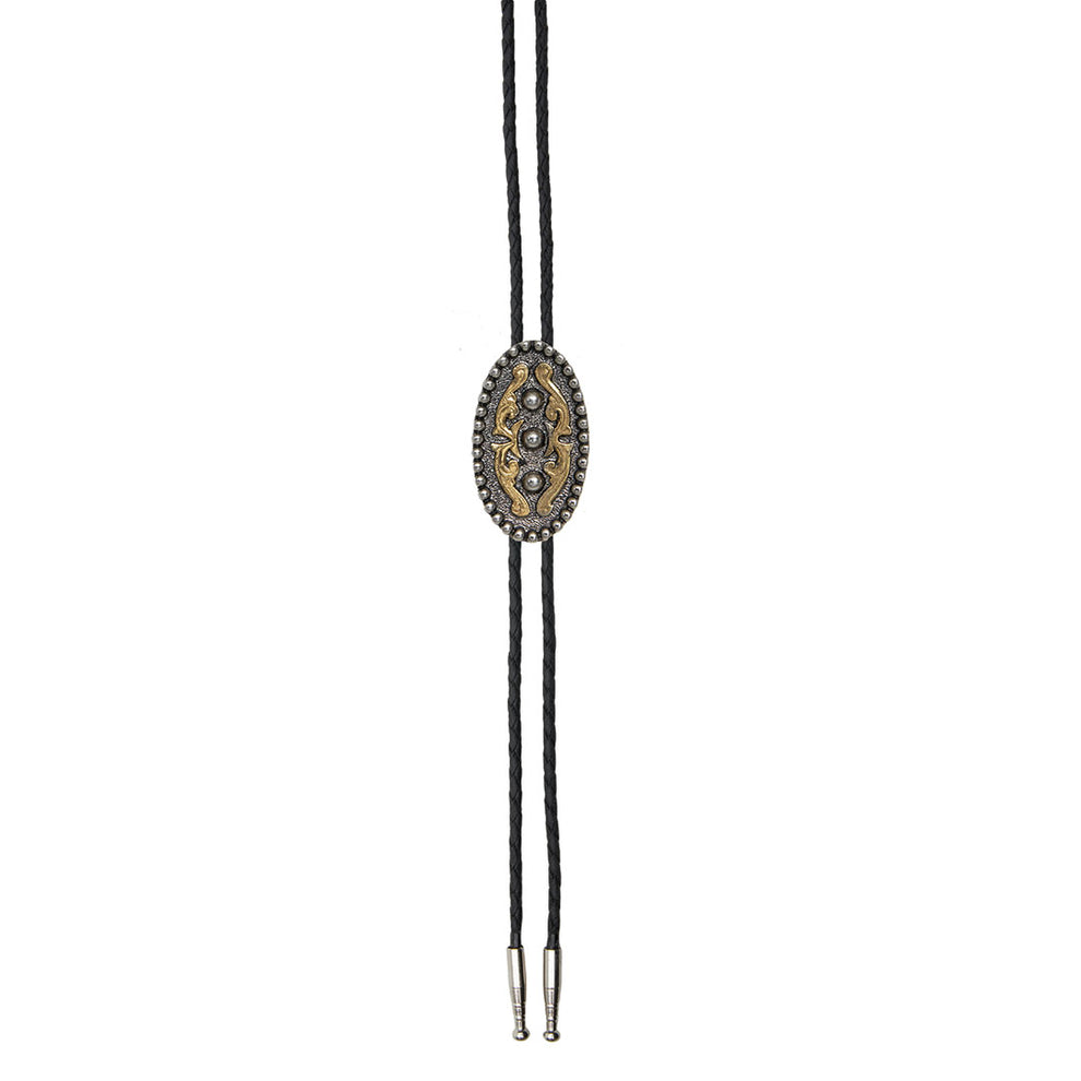 AndWest Men's Antique Two-Tone Scrolled Bolo Tie