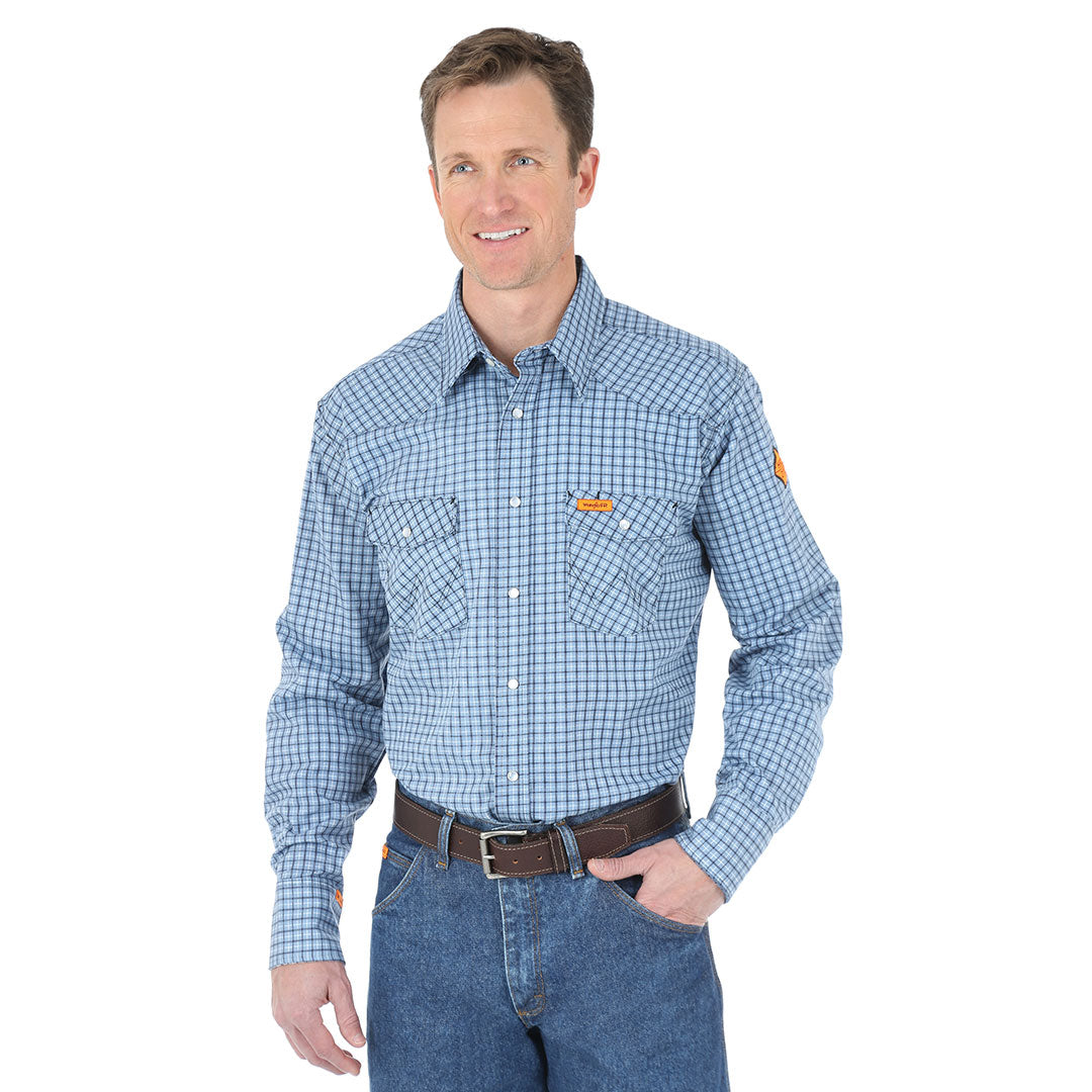 Wrangler Men's Flame Resistant Plaid Work Shirt