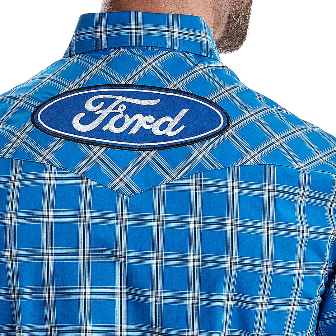 Wrangler Men's Ford Logo Plaid Shirt