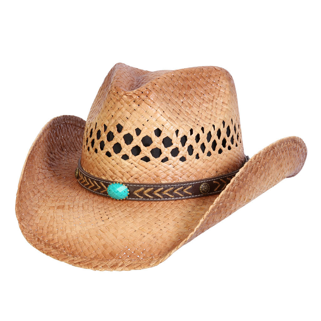 Conner Hats Women's Vented Raffia Straw Cowboy Hat