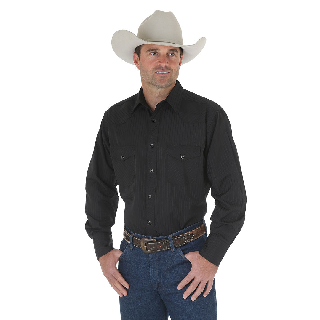 Wrangler Men's Sport Western Tonal Stripe Shirt
