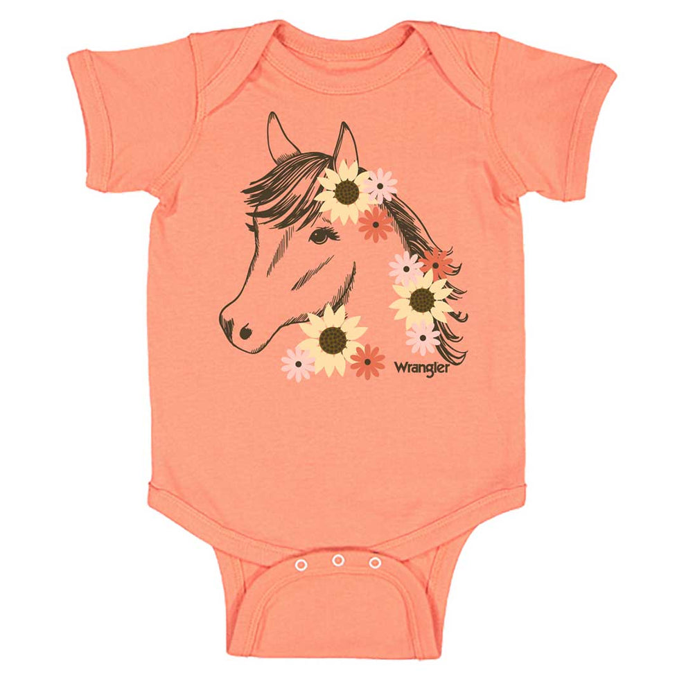 Wrangler Baby Girl's Horse Graphic Print Onesie