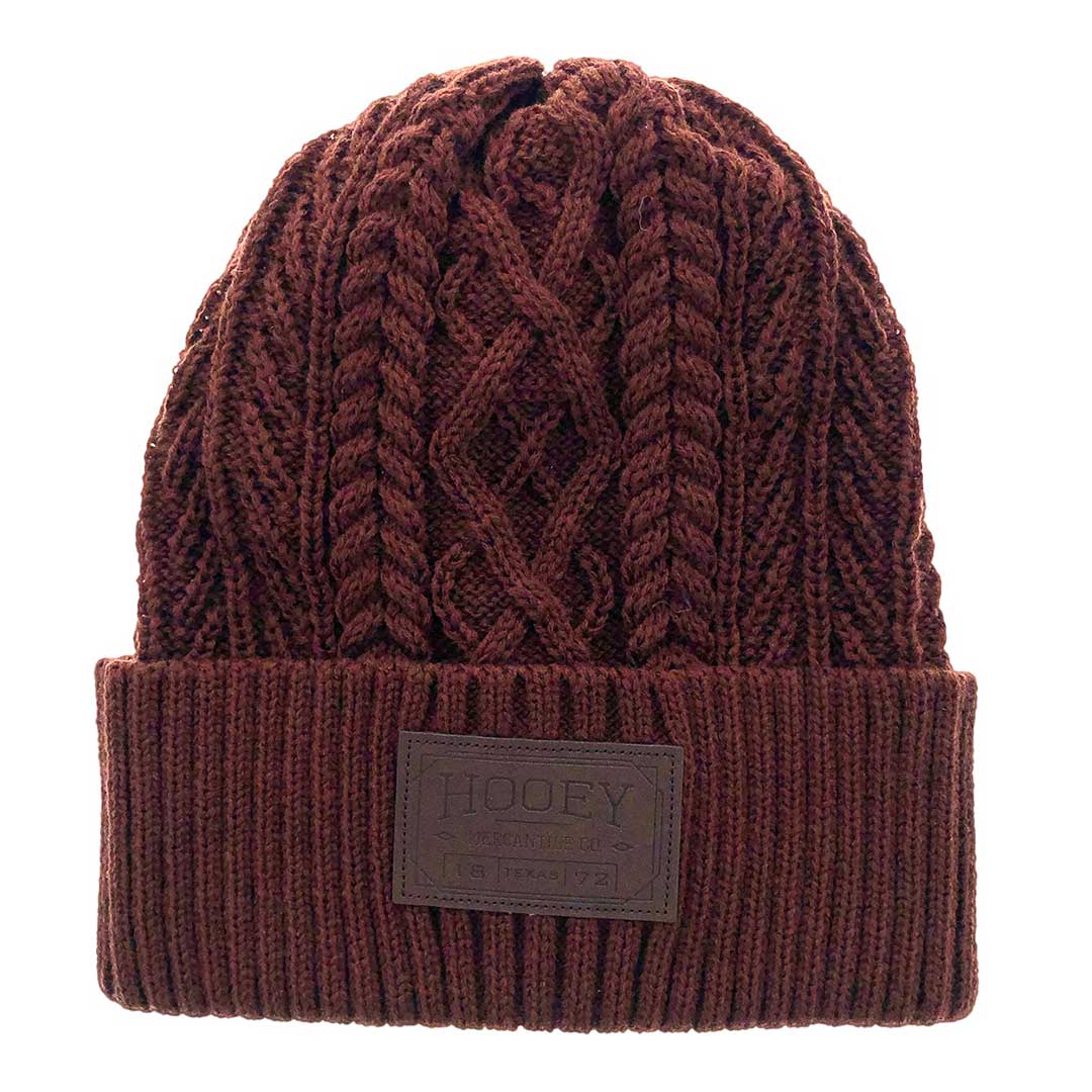Hooey Knit Beanie Toque with Leather Patch