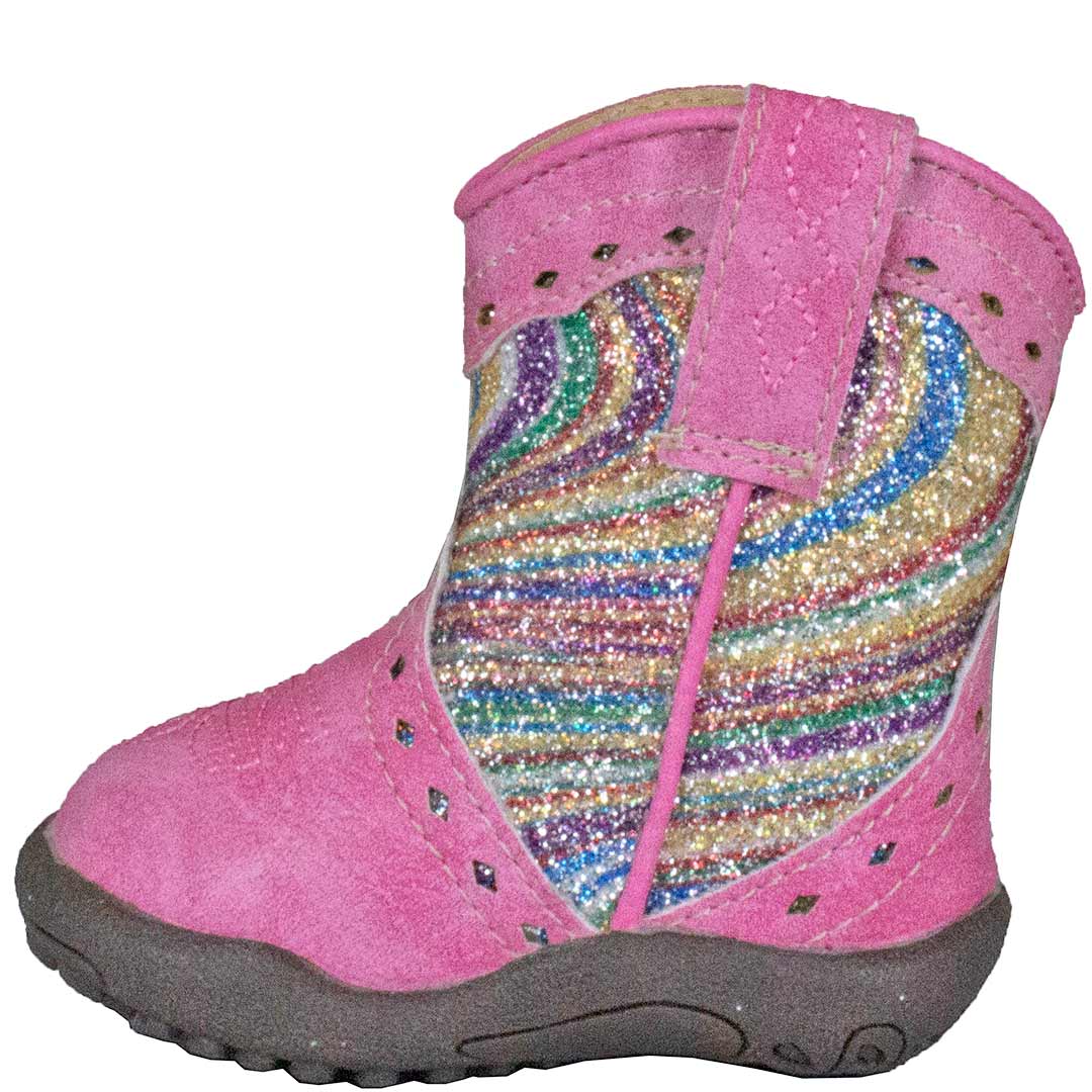 Roper Baby Girls' Swirly Glitter Shaft Cowgirl Boots