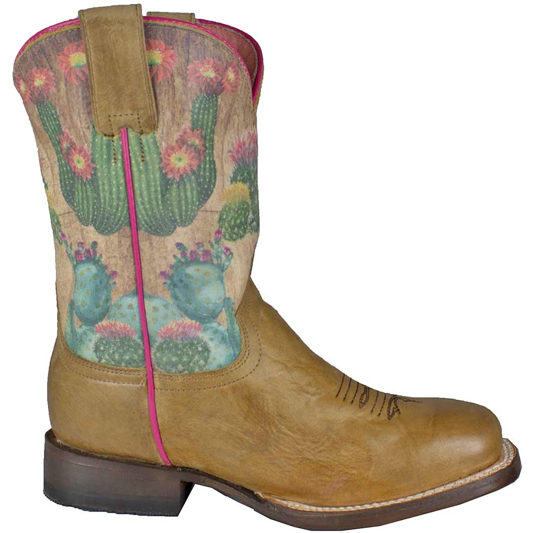 Roper Girls' Cactus Print Shaft Cowgirl Boots
